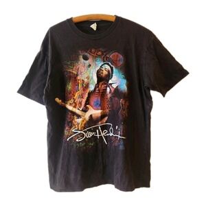 Jimi Hendrix Authentic Unisex Adult L Signature Black Magic Psychedelic T-Shirt